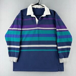 Vintage Christopher Hayes Rugby Shirt Mens XL Cotton Long Sleeve Polo 90s Preppy